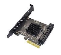 NONDK SATA PCI E Adapter 6 Ports SATA 3.0 to PCI Express X4 Black Expansion Card SATA3.0 PCIe PCI-E SATA Controller for HDD