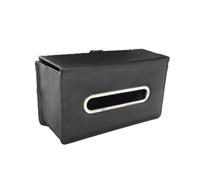 NONDK Seat Back Armrest Storage Box Leather Hanging Car Tissue Bag Backseat Tissue Case Fix Strap Car Interior Accessories Black