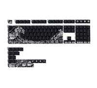 NONDK Semi-Transparent -E Gradient PBT Keycaps, Personalized Side Carving for Mechanical Keyboards, Black