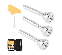 NONDK Silver Plated Brass 7C 5C 3C Trumpet Mouthpiece Set- Brass Accessories for Trumpets, Suitable for Beginners