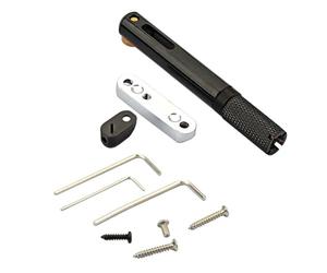 NONDK Single Set Saddle Headless Electric Guitar Bridge Tailpiece with Wrench for Headless Electric Guitar Black