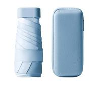 NONDK Six-Fold Card Umbrella Portable Pocket Capsule Umbrella Dual-Purpose Anti-Ultraviolet Sunscreen Umbrella Blue