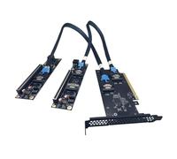 NONDK SlimSAS 8i X2 to PCIe5.0 X16 Slot Adapter Card 2 Port Kit SFF8654 Riser Card GEN5 Graphics Video Card GPU 6Pin Power