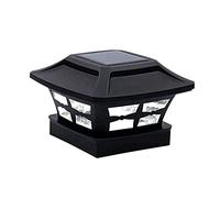 NONDK Solar Post Cap Lights 2 Lighting Modes LED Deck Fence Cap Lights for Wooden Posts Garden Decoration Warm Black