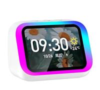 NONDK Speaker with HD Touch Screen Display Electronic Photo Album Hi-Fi Stereo Sound Voice Control White