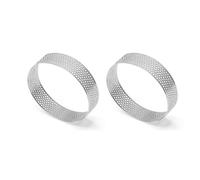 NONDK Stainless Steel Tart Mold Ring Tartlet Cake Mousse Molds Cookies Pastry Circle Cutter Pie Perforated Baking Tool 8cm