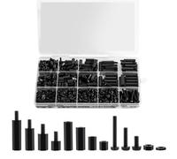 NONDK Standoff Kit with Spacers,Screws and Nuts-M3 Black Nylon 580 PCS for Motherboard& PCB Mounting