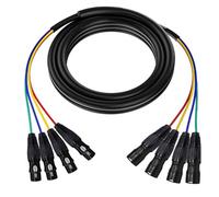NONDK Stereo for Professional Stage 4 Channel Audio Cable XLR Male to XLR Female 1 Meter for Microphone Line Cables
