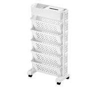 NONDK Storage Racks Bookshelves Movable Multi-Layer Shelves Desktop Storage Baskets 6 Layers