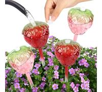 NONDK Strawberry for Plant Watering Globe with Top-Fill Bulbs, 4-Pack Self-Watering for Planter Inserts for Plant Care on Vacations