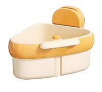 NONDK Suction Cup Sink Corner Rack Automatic Dumping Function, Corner Sink Strainer, Sink Trash Catcher, Strainer Basket Orange Color