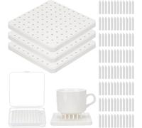 NONDK Support Nails for Pottery Studio, Home Kilns, DIY Ceramic Firing Tool 3 Pack Kiln Refractory Mat with 180 Pcs Kiln Stilts