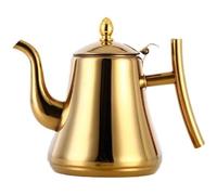 NONDK Tea Pot with Filter Thicker Stainless Steel Water Kettle Hotel Coffee Pot Restaurant Induction Cooker Tea Kettle Gold 2L