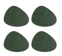 NONDK Teardrop PU Placemats Double-Sided Texture, Waterproof Oil-Proof Set 4Pcs for Dining Table, Home Decor Green