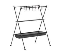 NONDK Three-Bar Frame Camping Rack Folding Ultra-Light Camping Tripod Travel Sundries Hanger 50x68x88cm +Mesh Bag
