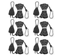 NONDK Tightener Tensioner 6pcs 14ft Retractable Paracord Rope Tie Down Ratchet Strap Adjustable Outdoor Windproof