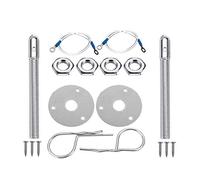 NONDK Universal Mount Bonnet Hood Pin Lock Kit Racing Sport Car Alloy Silver