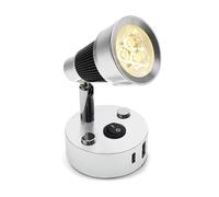 NONDK USB-A and USB-C Switches Included 12V LED Wall Lamp in Black and Silver for Versatile Indoor Lighting 3000-3500K