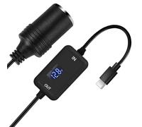 NONDK USB-C PD Type-C to 12V Car Lighter Adapter DC 5V to 12V Step Up Socket Converter Cable