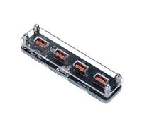 NONDK USB Hub 4-Ports Type-C Power Supply 1-to-4 5V Charging Adapter Delivery Transparent Case Desktop External Laptop Accessory