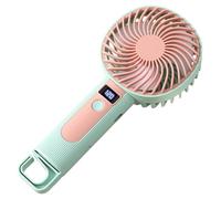 NONDK USB Rechargeable Portable Hand Fan-Real-Time Display for Outdoor Activities Ideal Green