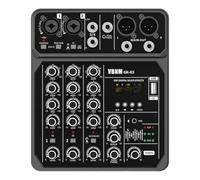 NONDK USB Studio Sound Mixer 4 Channel Audio Mixer Bluetooth DJ Console Mixing 48V Phantom Power USB/MP3 Player for Karaoke