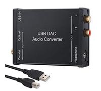 NONDK USB to SPDIF Coaxial and 3.5mm Headphone Jack Converter USB Optical Audio Adapter USB PCM for
