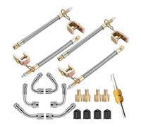 NONDK Valve Stem Extenders for Trucks RVs and Motorhomes 4Pcs 7Inch | Heavy duty clip secures the adapter, enabling reliable dual wheel checks on trucks, RVs, campers, trailers, and motorcycles.