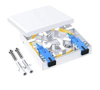NONDK Wall Mount for Networking Double Port Compatible Fiber Opt Panel Box 86 Type 86 Type Double Port Fiber Opt Panel Box
