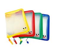 NONDK Waterproof, A4 Size 4 Clear Zipper File Bags, Document Case, Portable, File Organizer, Receipts Storage
