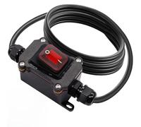 NONDK Waterproof Inline Switch 14 AWG Wire Outdoor Inline Power Lamp ON/Off Switch with Red LED Rocker Button
