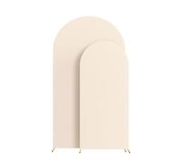 NONDK Wedding Arch Cover, Arch Backdrop Stand Cover for Birthday Party Ceremony Banquet Decoration with 100 Balloons(Beige)
