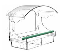 NONDK Window Bird Feeder with 4 Strong Suction Cups, Clear Window Bird Feeder for Outside, Acrylic Bird House for Window Easy Install