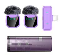NONDK Wireless Lavalier Microphone LED Display for Smartphone Plug& Play Noise-Reduction Mic for Interview, Vlog Video Recording