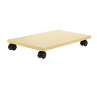 NONDK Wood PC Holder Computer Tower Stand Under Desk Mobile Cart 4 Wheel for Floor Carpet Tower Case Printer Potted Planter