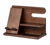 NONDK Wood Phone Docking Station, Desktop Nightstand Organizer-Watch& Essential Accessories, Key Holder, Stand Wallet