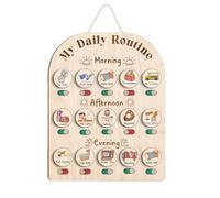 NONDK Wood Visual Scale for Kids Daily Visual Schedule Card Wall Planner Chore Chart Daily Routine