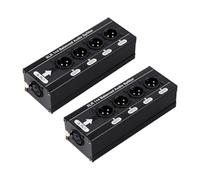 NONDK XLR 1x4 Balanced Audio Splitter 1 in 4 Out 3 Pin XLR Signal Distributor Box 2PCS No Power Supply Needed