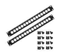 NONDK XLR Patch Panel 1U Rack Mount(2-Pack), Punched Metal Audio Rack Mounting Panels 1U16
