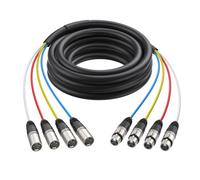 NONDK XLR Snake Cable 4 Channel Male to Female 2 Meter Color-Marked Connectors for Microphone Professional Stage Studio Live