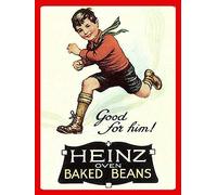 None Brand Heinz Oven Beans Tin Wall Sign Metal poster Iron Painting Retro Wall decor Vintage Band Hanging Plaque Gift Yard Bar Pub Cafe Stadium Cinema Toilet Gift