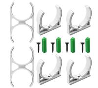 None-Branded 6Pcs Wall Mounting Clip Bracket Wall Mounting Bracket for Refrigerator Filters, Under Sink, and Water Coolers(4Pcs Single Clamps+ 2Pcs Double Clamps)with Screws