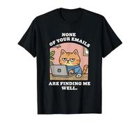 None of Your Emails are Finding Me Well Office Cat Value Graphic T-Shirt, Men, Black, S