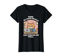 None of Your Emails are Finding Me Well Office Cat Value Graphic T-Shirt, Women, Black, M