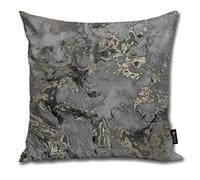 nonebrand Liquid marble charcoal gold Cushion Covers Home Decorative Throw Pillowcases for Livingroom Sofa Bedroom Car 18X18inch