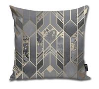 nonebrand Liquid marble geometric charcoal gold Cushion Covers Home Decorative Throw Pillowcases for Livingroom Sofa Bedroom Car 18X18inch
