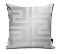 nonebrand London greek key silver Cushion Covers Home Decorative Throw Pillowcases for Livingroom Sofa Bedroom Car 18X18inch