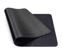 Nonebranded Double-side Portable Desk Pad, Waterproof Desk Blotter Protector, Leather Desk Writing Mat Mouse Pad (Color : Black, Size : 40 X 30 CM)