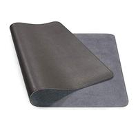 Nonebranded Double-side Portable Desk Pad, Waterproof Desk Blotter Protector, Leather Desk Writing Mat Mouse Pad (Color : Dark Grey, Size : 40 X 30 CM)