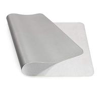 Nonebranded Double-side Portable Desk Pad, Waterproof Desk Blotter Protector, Leather Desk Writing Mat Mouse Pad (Color : Light Grey, Size : 30 X 24 CM)